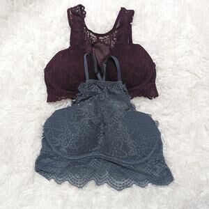 PINK Victoria's Secret Halter Lace Bundle Size Small Purple and Blue